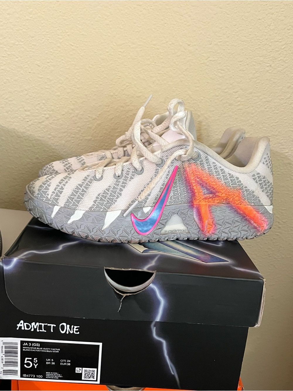 Nike Ja 3 “Ja Morant” Kids Basketball Sneakers with Neon Orange Accent